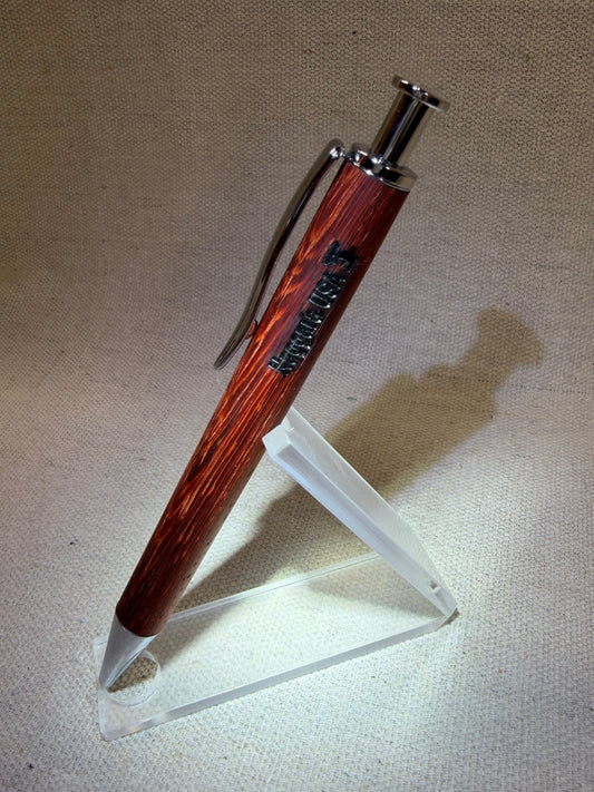 Hand-Turned Padauk Wood Click Pen - Chrome - Naggara USA